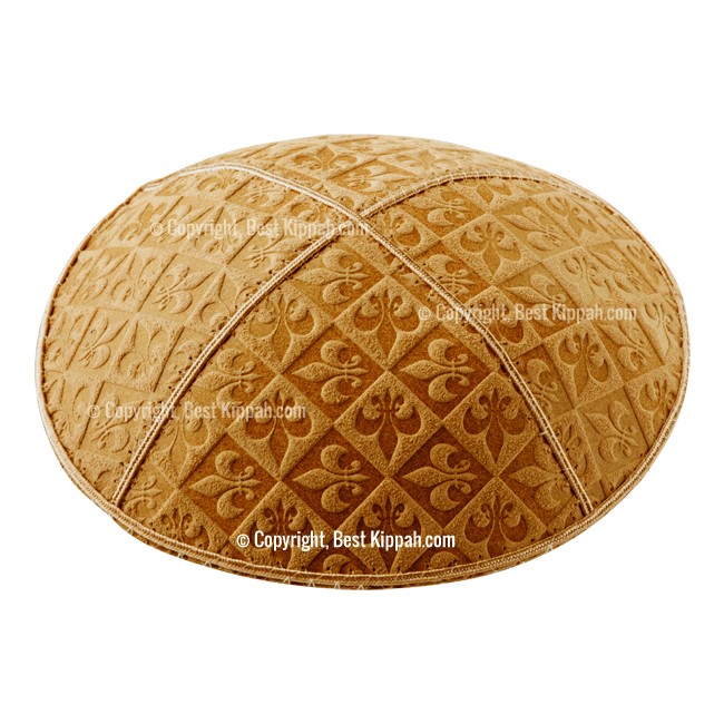 C70 - FLEUR DE LE EMBOSSING KIPPAH