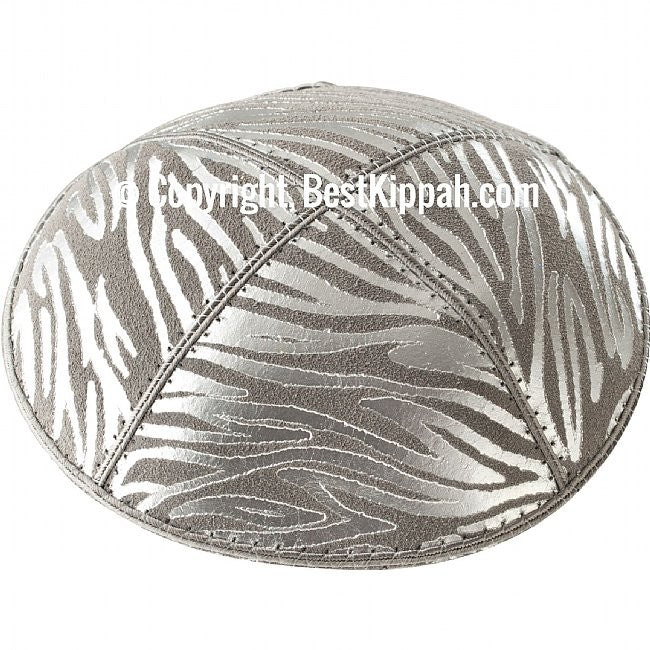 D63 - METALLIC ZEBRA EMBOSSING KIPPAH (Kippah)