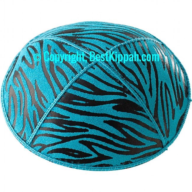 D63 - METALLIC ZEBRA EMBOSSING KIPPAH (Kippah)