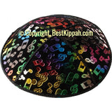 D87 - METALLIC MUSICAL NOTES EMBOSSING (Kippah)