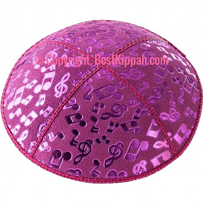 D87 - METALLIC MUSICAL NOTES EMBOSSING (Kippah)