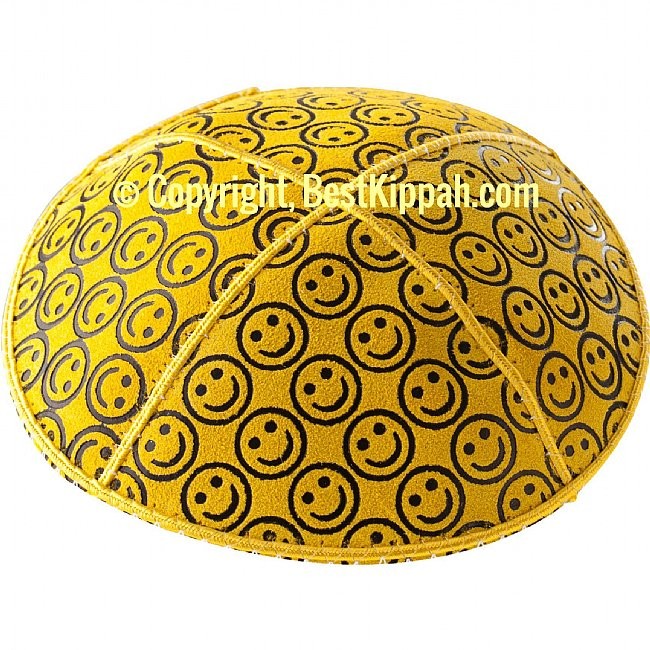 D88 - METALLIC SMILEY EMBOSSING KIPPAH (Kippah)