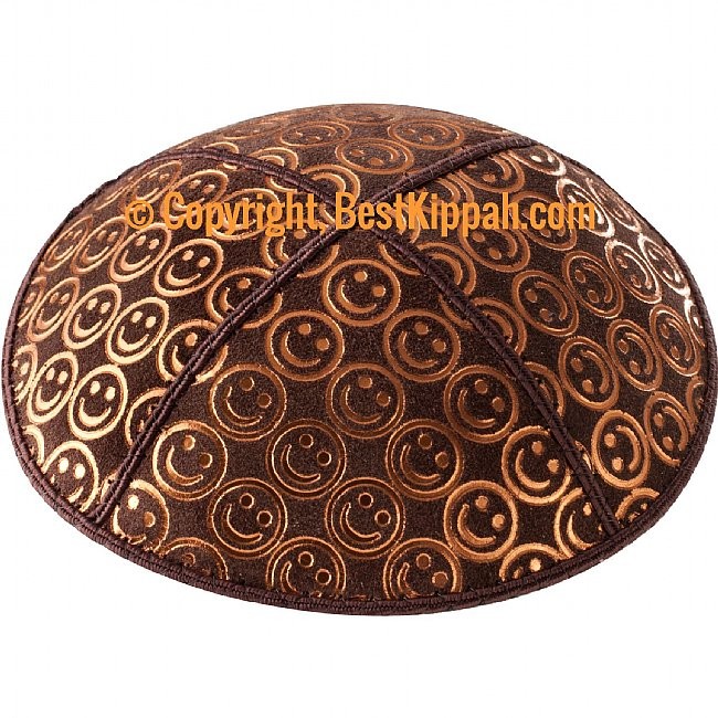D88 - METALLIC SMILEY EMBOSSING KIPPAH (Kippah)