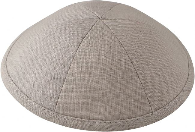 LIN08 - LIGHT GREY LINEN KIPPAH