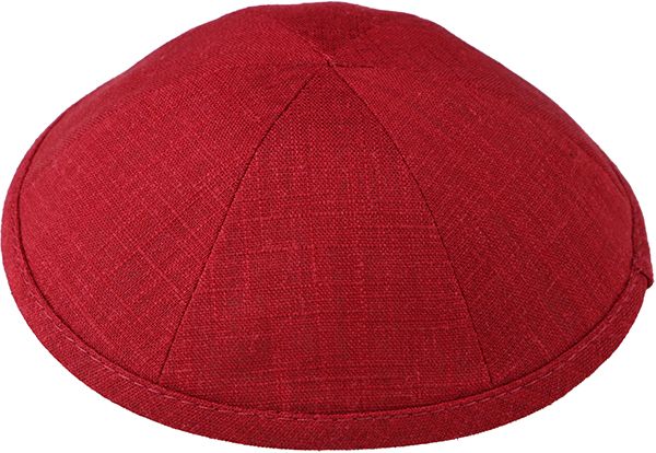 LIN03 - BURGUNDY LINEN KIPPAH