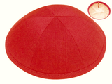 LIN03 - RED LINEN KIPPAH