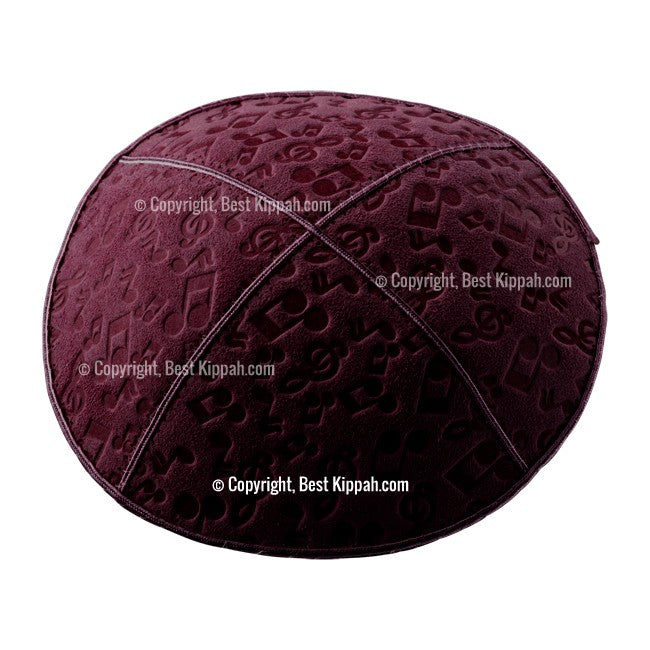 C87 - MUSICAL NOTES EMBOSSING KIPPAH