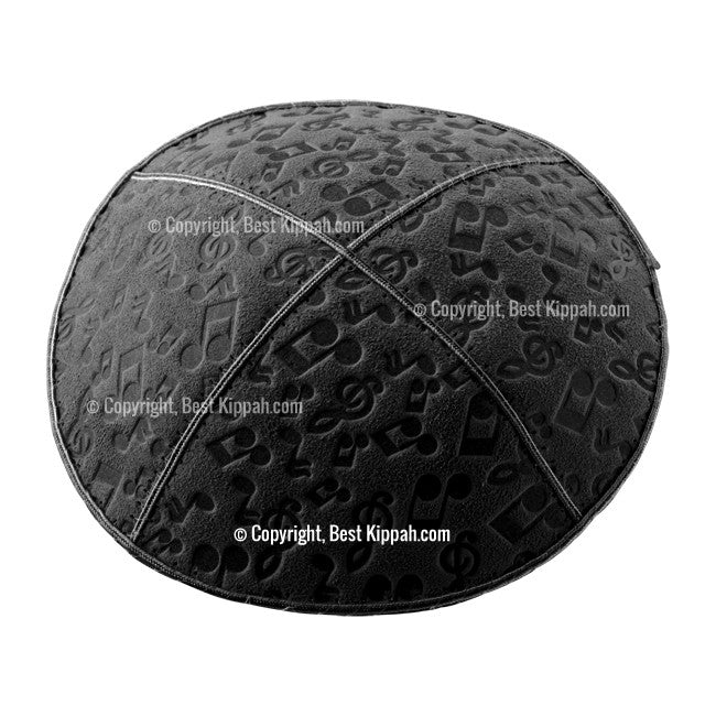 C87 - MUSICAL NOTES EMBOSSING KIPPAH