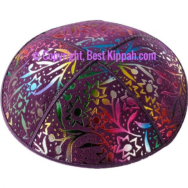 D54 - METALLIC LEAVES EMBOSSING (Kippah)