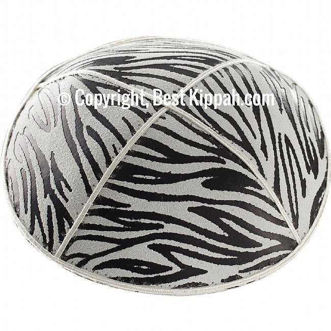 D63 - METALLIC ZEBRA EMBOSSING KIPPAH (Kippah)