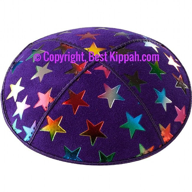 D93 - METALLIC BIG STARS EMBOSSING (Kippah)