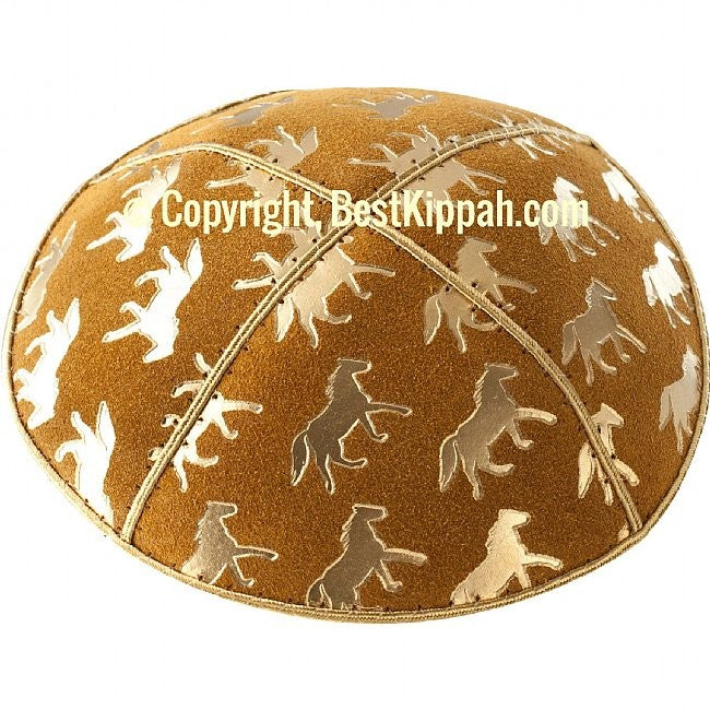 D34 - HORSES EMBOSSING (kippah)