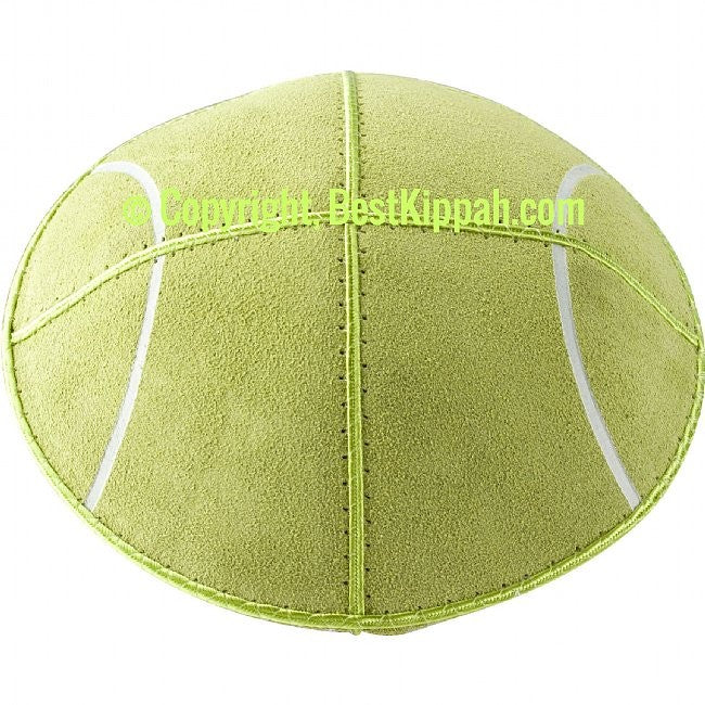 GREEN TENNIS BALL WITH STRIPES KIPPAH