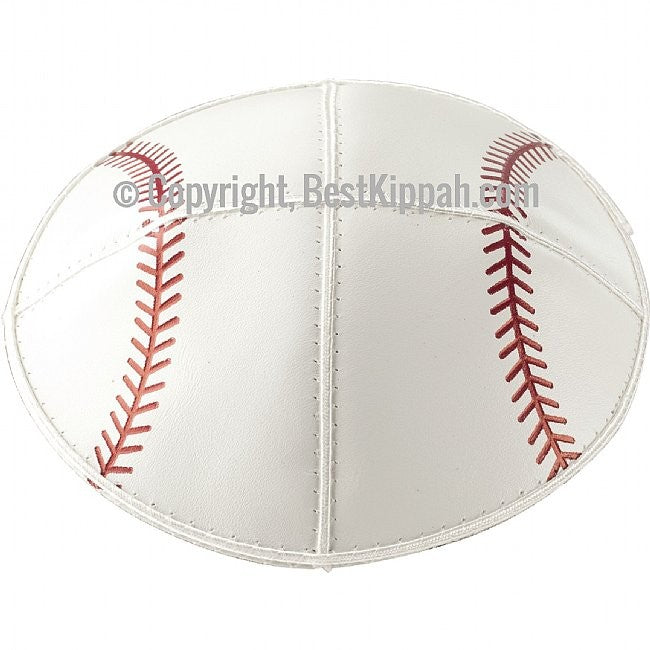 LEATHER BASEBALL KIPPAH