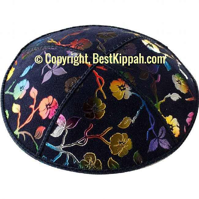 D53 - METALLIC FLOWERS EMBOSSING (Kippah)