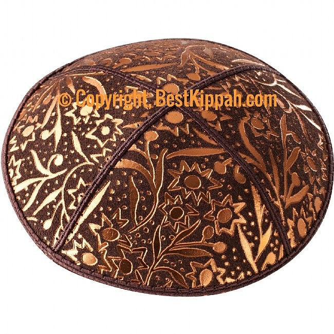 D54 - METALLIC LEAVES EMBOSSING (Kippah)