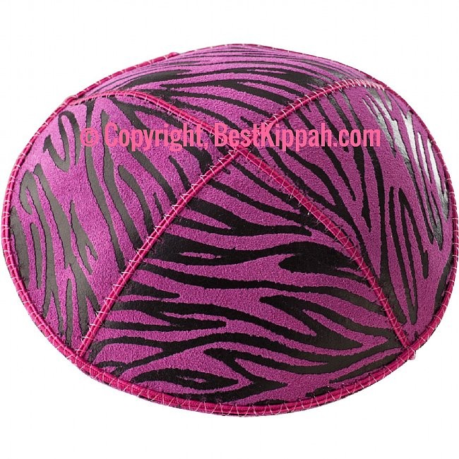 D63 - METALLIC ZEBRA EMBOSSING KIPPAH (Kippah)