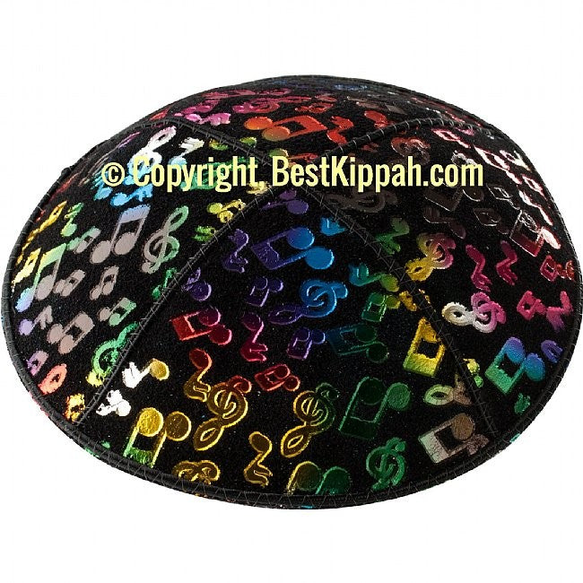 D87 - METALLIC MUSICAL NOTES EMBOSSING (Kippah)