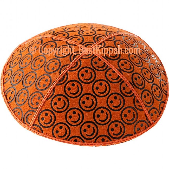 D88 - METALLIC SMILEY EMBOSSING KIPPAH (Kippah)