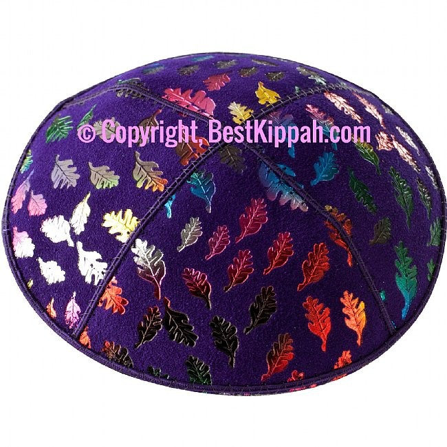 D99 - METALLIC FALL LEAVES EMBOSSING (Kippah)