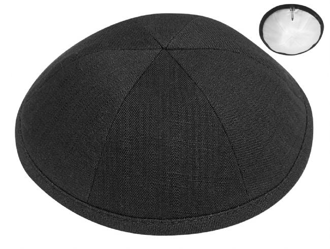LIN01 - BLACK LINEN KIPPAH