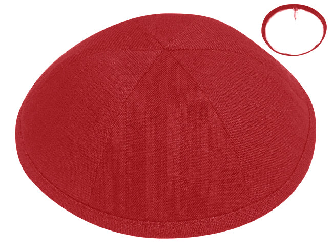 LIN03 - BURGUNDY LINEN KIPPAH