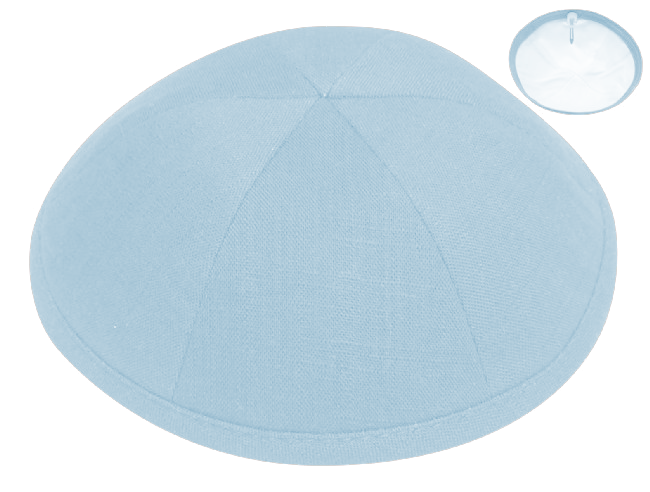 LIN29 - LIGHT BLUE LINEN KIPPAH