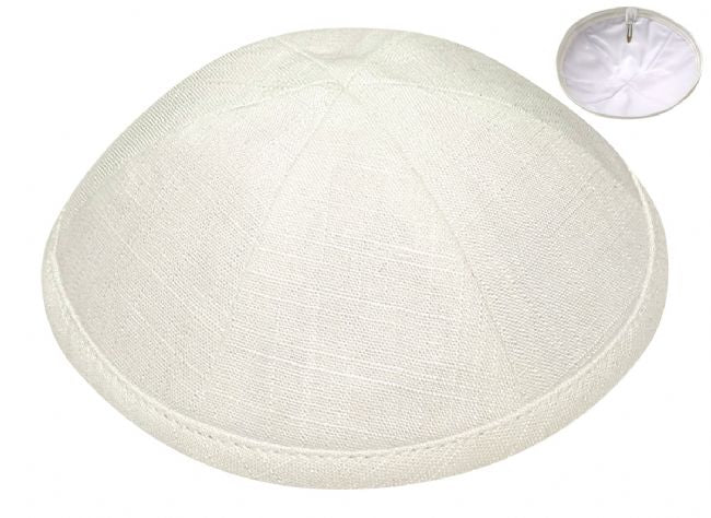 LIN11 - OFF WHITE LINEN KIPPAH